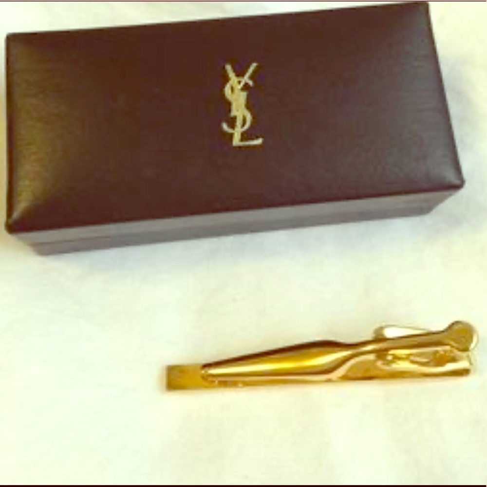 Yves Saint Laurent Gold Tie Clip